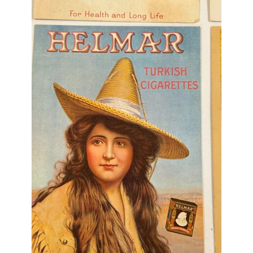 Vintage Greeting Cards with Old Timey Design Ayers Sarsaparilla Turkish Cigarett